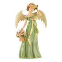 Girl Angel with Flowers